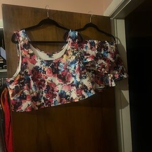Colorful Floral Print Crop Top